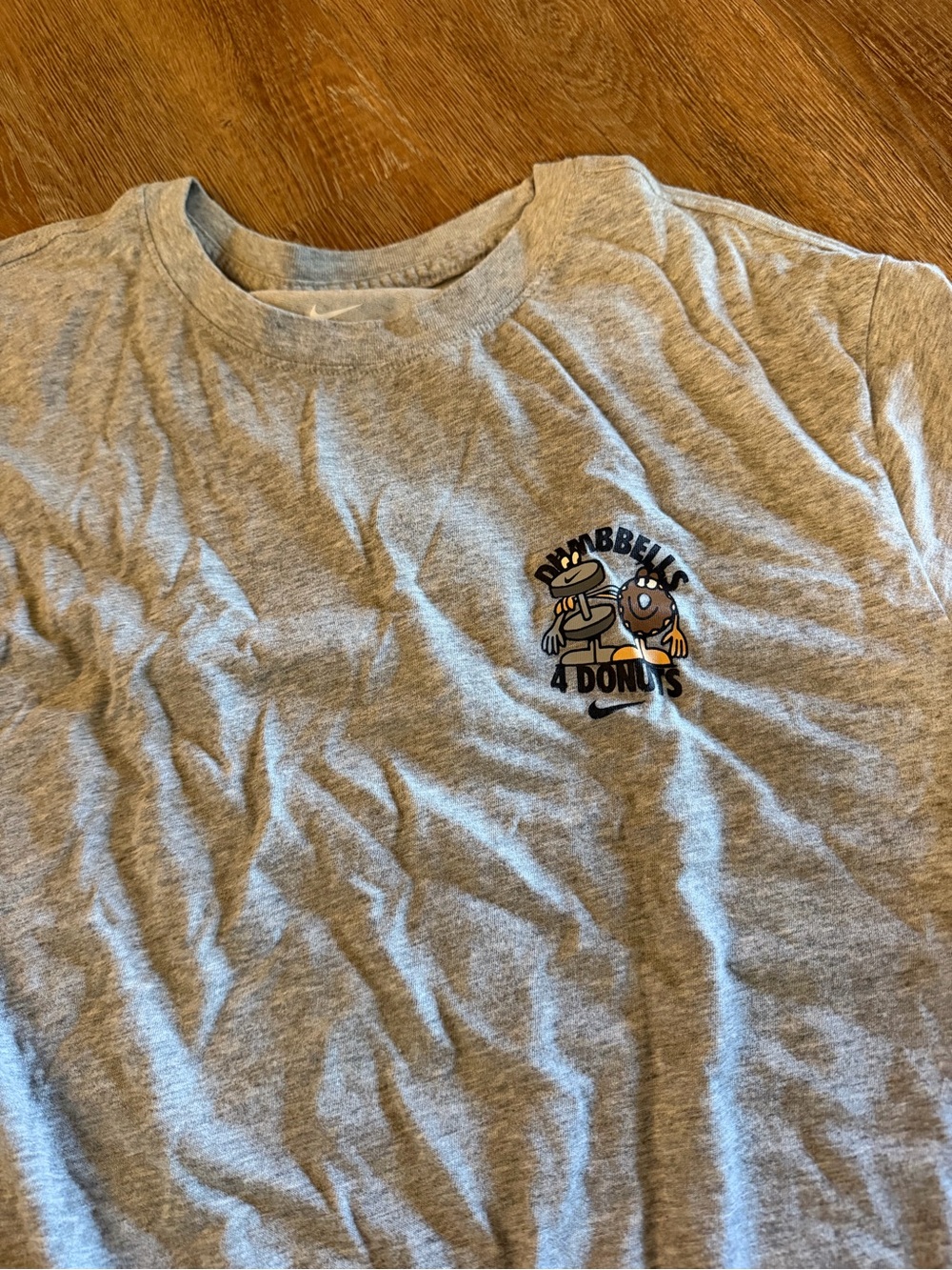 Nike Gray Short Sleeve Tee with Donut Graphic